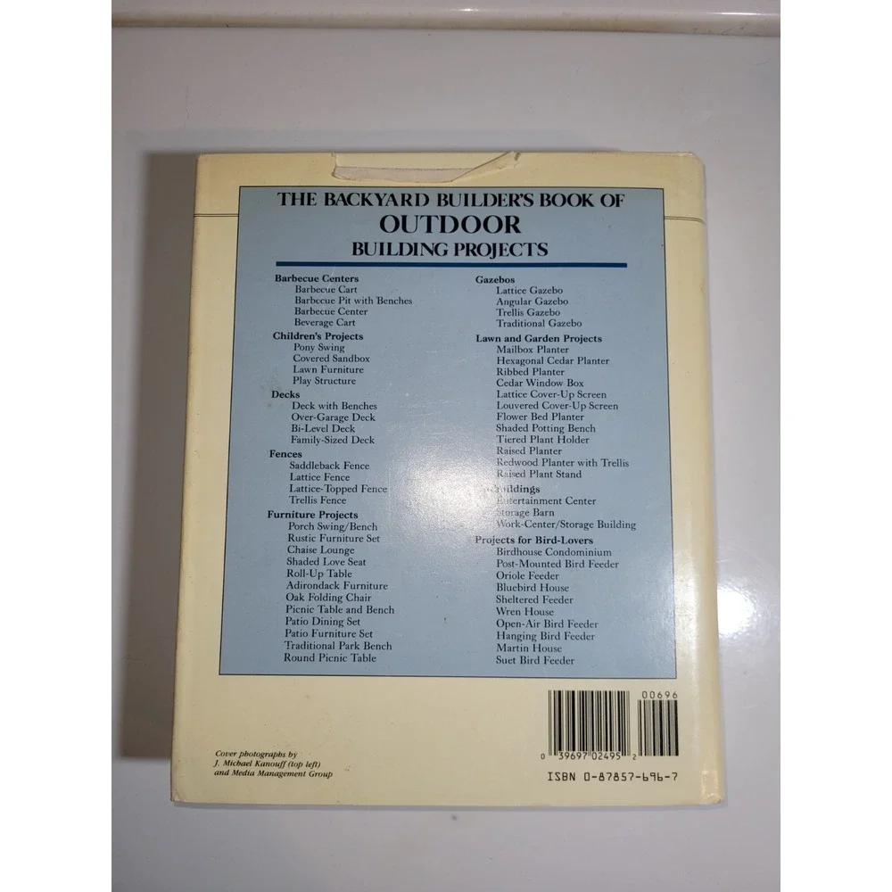 The Backyard Builder's Book‎ of Outdoor Building Projects Vintage 1987 Hardcover